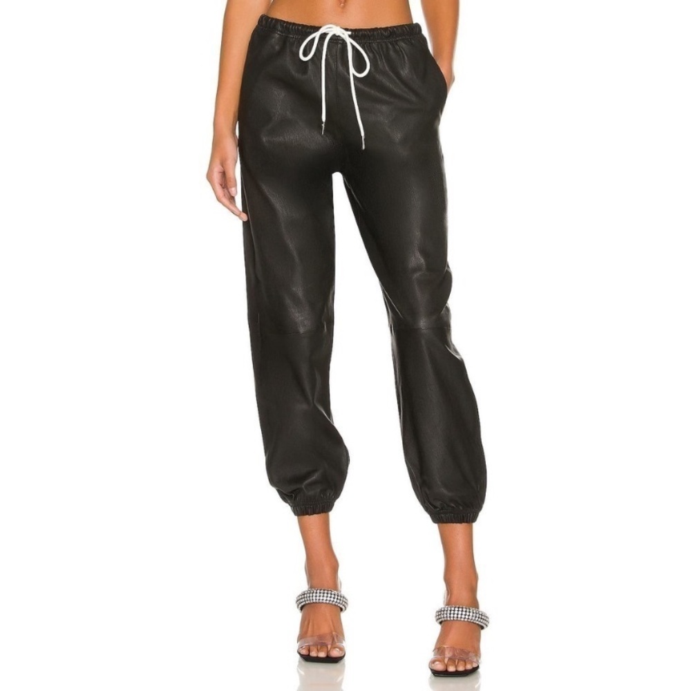 Black Joggers with White Drawstring